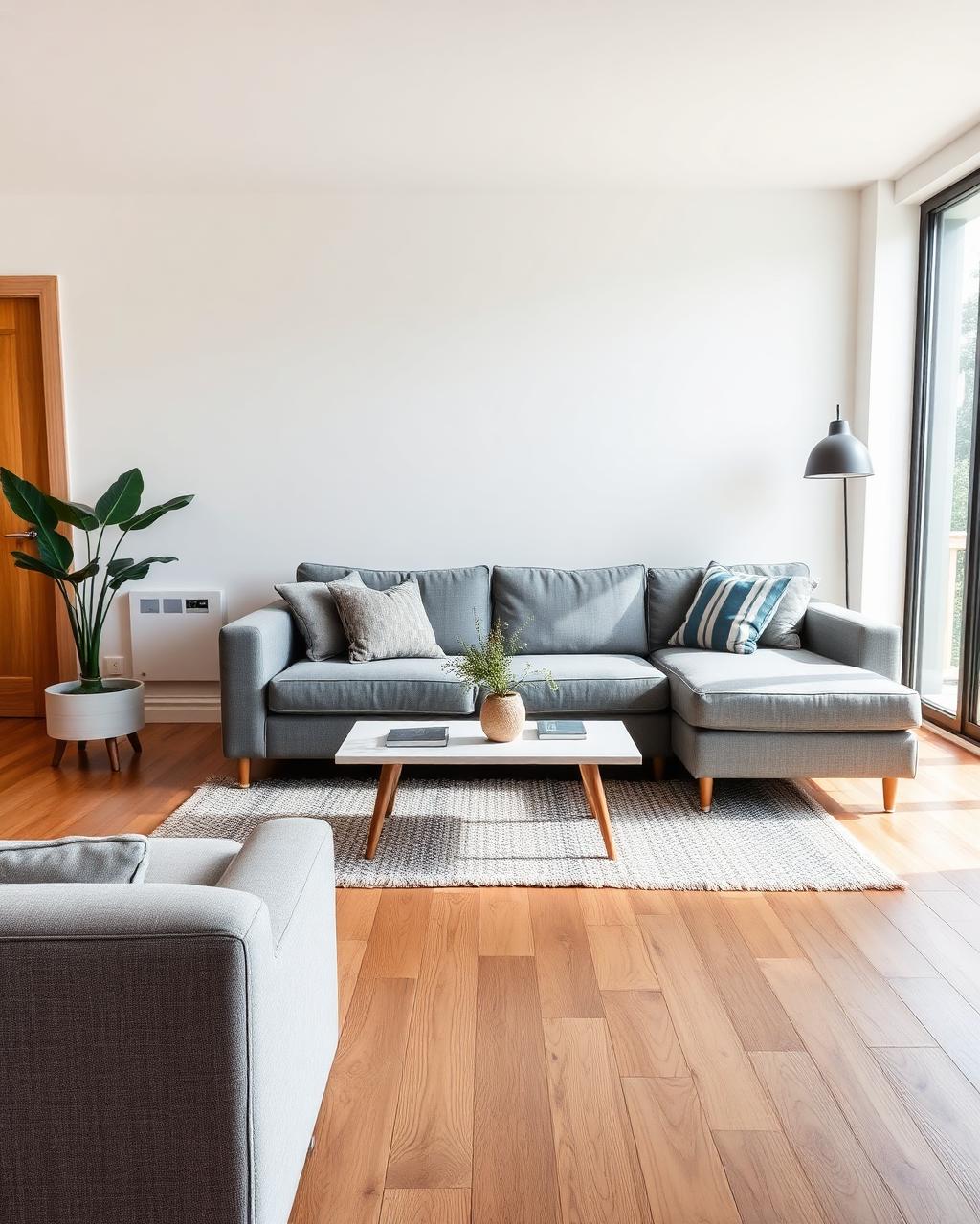 Bright, freshly cleaned modern London living room